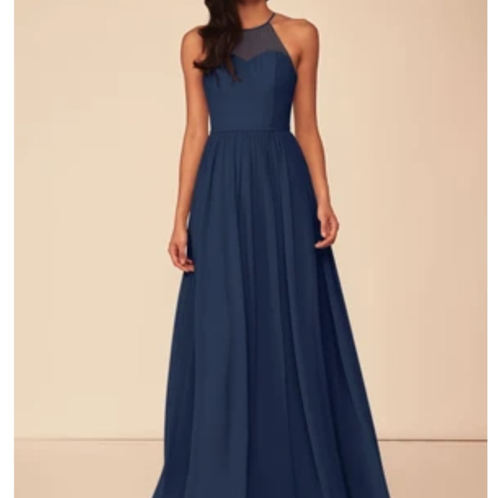 Azazie Kailyn Dark Navy Maxi Dress